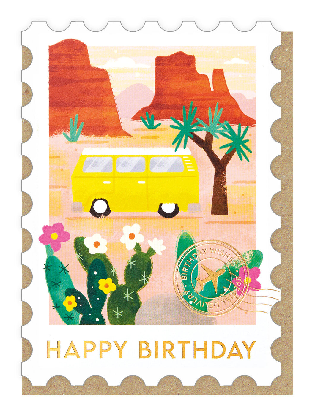 Joshua Tree Stamp Birthday Card