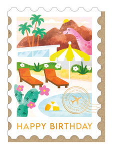 Palm Springs Stamp Birthday Card