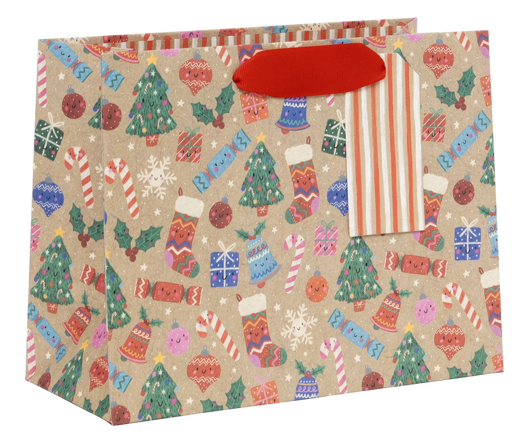 GIFT BAG MEDIUM LANDSCAPE KRAFT WHIMSICAL
