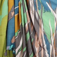 Load image into Gallery viewer, Green, Blue &amp; Mustard Abstract Splash Print Scarf
