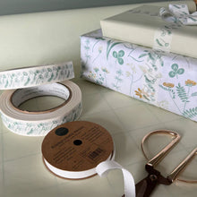 Load image into Gallery viewer, Green Floral 24mm wide paper tape
