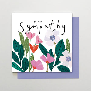 With Sympathy Flowers card