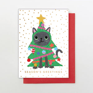 Christmas Card - Christmas tree cat