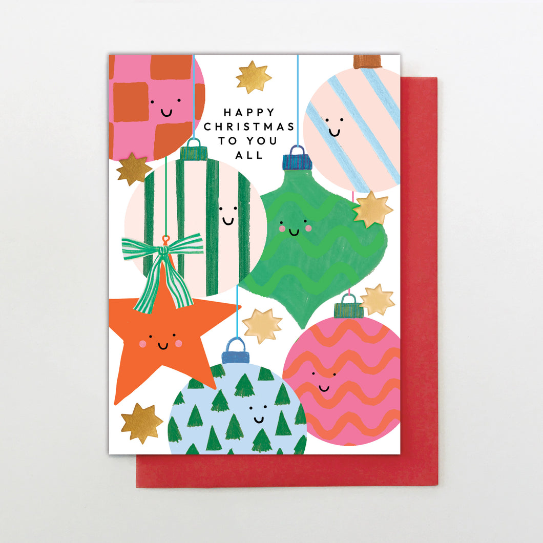 Christmas Card - Happy baubles