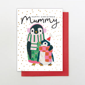 Christmas Card - Mummy penguin