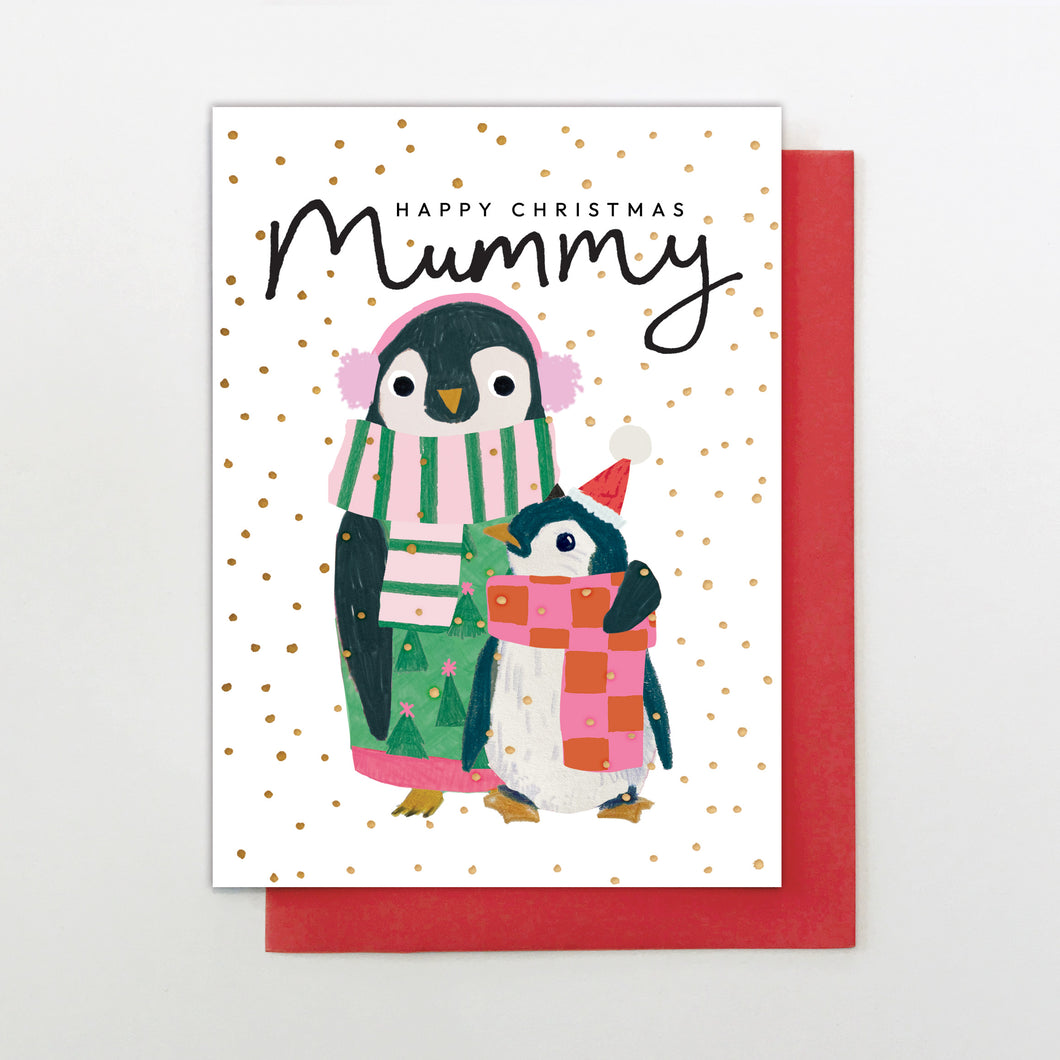 Christmas Card - Mummy penguin
