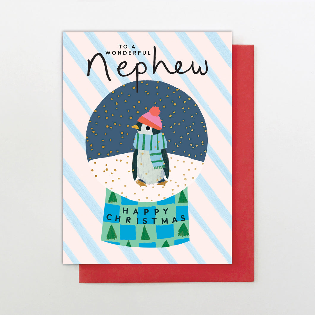 Christmas Card - Nephew snowglobe