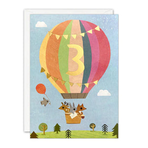 Age 3 Balloon Birthday Card