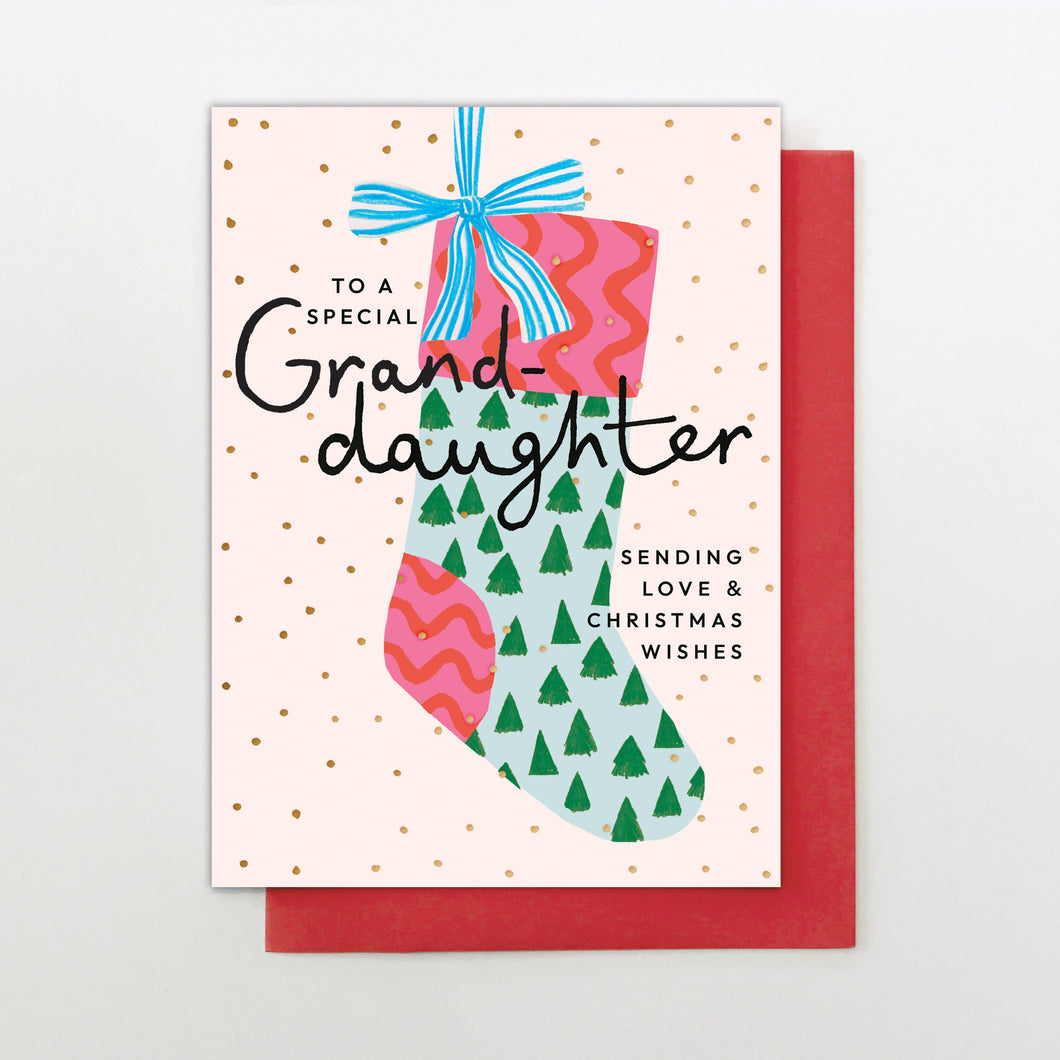 Christmas Card - Granddaughter stocking