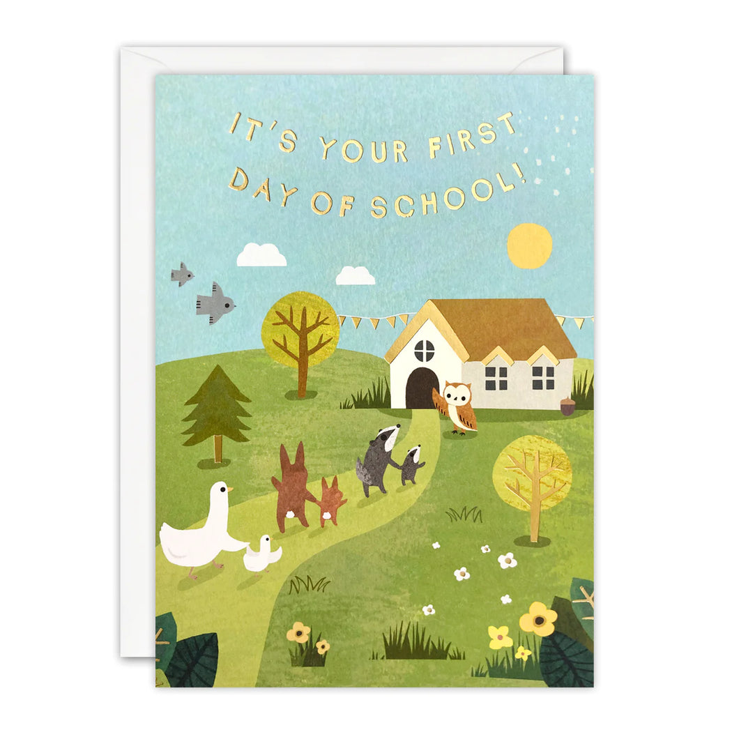 First Day of School Animals card