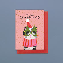 Load image into Gallery viewer, Christmas Card Pack of 8 - Happy Christmas cat
