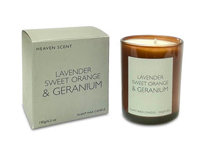 Lavender, Sweet Orange and Geranium 20cl candle - heritage range