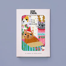 Load image into Gallery viewer, Christmas Card 8pk. Tis the Season - Cats
