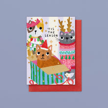 Load image into Gallery viewer, Christmas Card 8pk. Tis the Season - Cats
