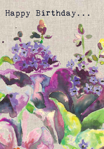 Happy Birthday Purple Flowers Card