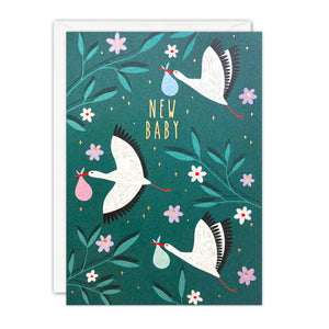 New Baby Storks Sunbeams Card