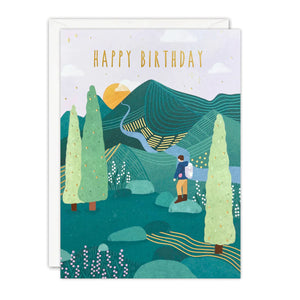 Mountain Walk Birthday Sunbeams Card