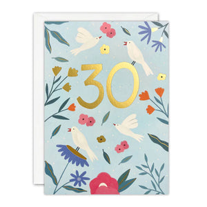 Birds 30th Birthday card