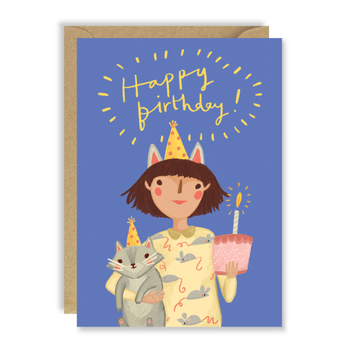 Birthday Cat in Hat card