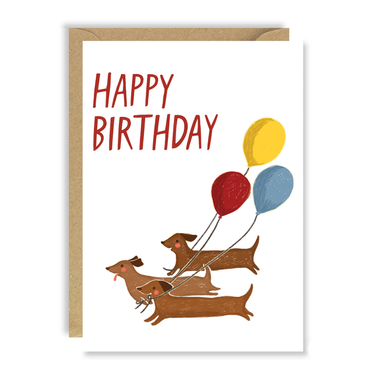 Dogs with Balloons Birthday card