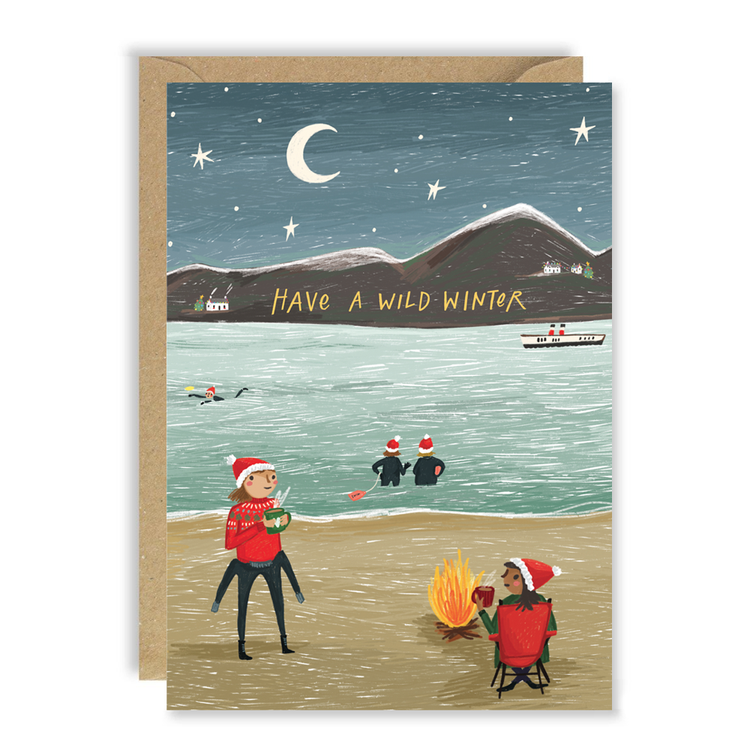 Wild Winter Swim Christmas card