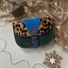 Load image into Gallery viewer, Jenny Green Blue Leopard Upcycled Leather Handbag
