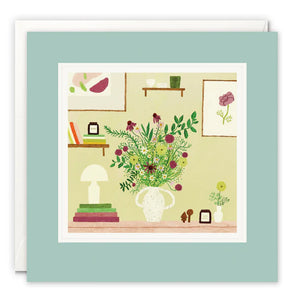 Flowers and Books Paintworks card