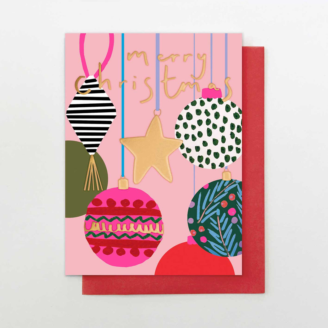 Star Bauble Christmas card