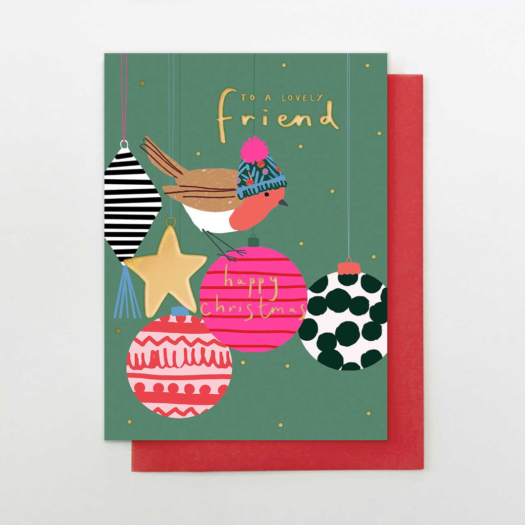 Lovely Friend Robin Christmas card