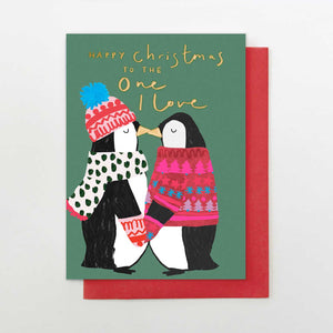 One I Love Penguins Christmas card