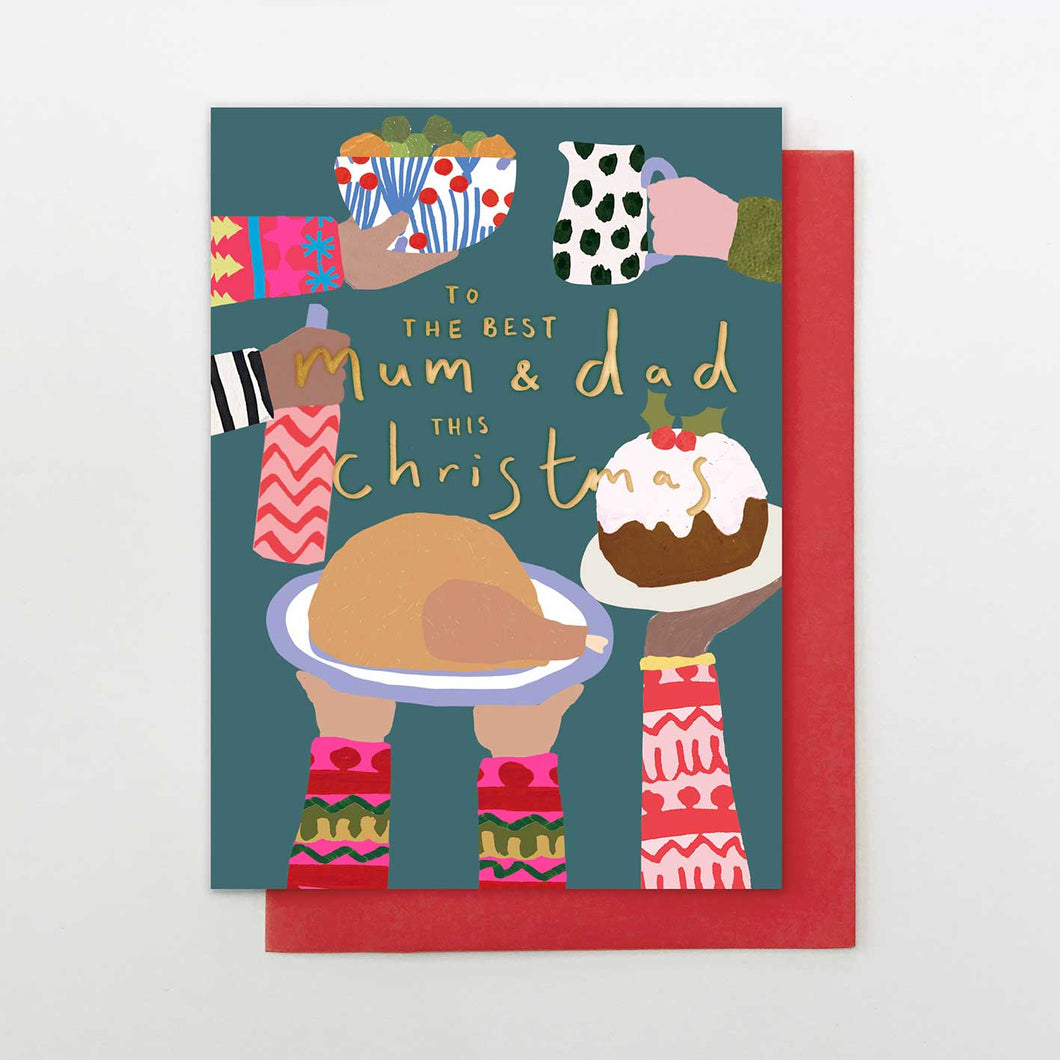 Best Mum & Dad Arms Christmas Card