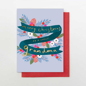Lovely Grandma Banner Christmas card