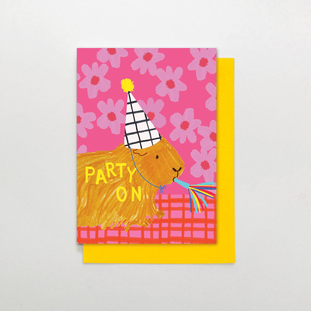Party On Guinea-Pig Birthday card