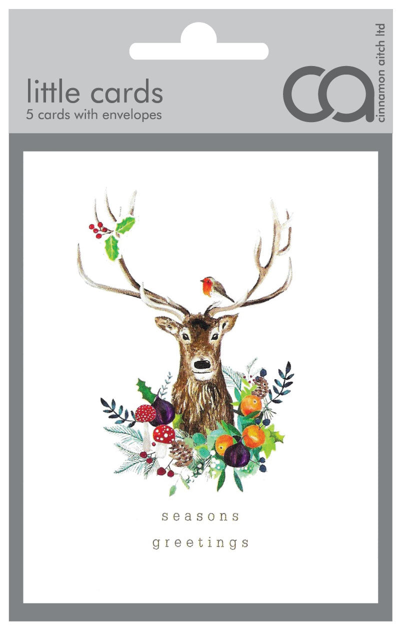 Christmas Card Pack of 5 - Reindeer