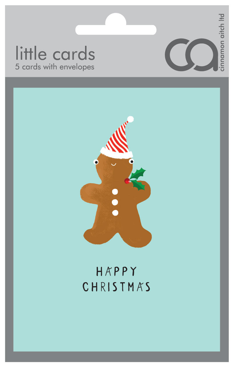 Christmas Card Pack of 5 - Gingerbread Man
