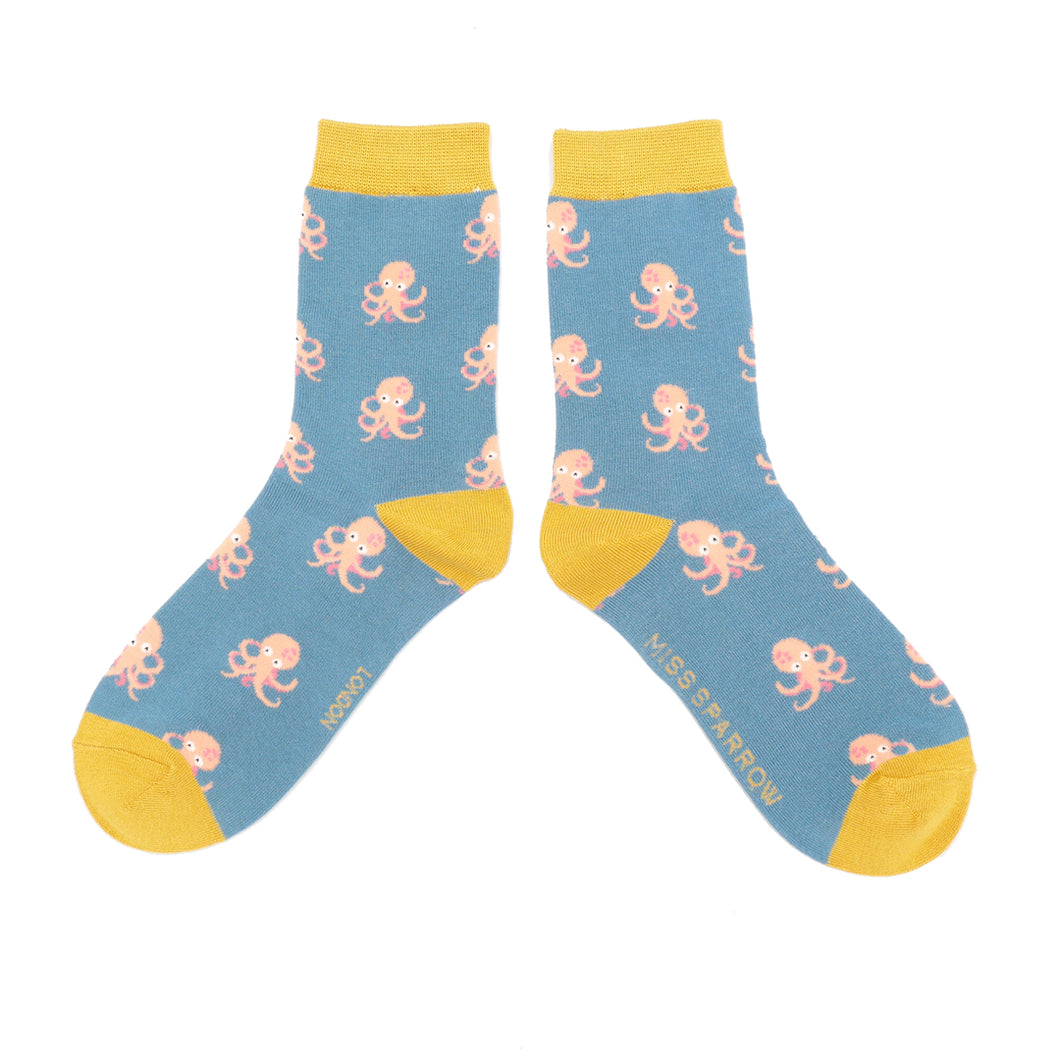 Little Octopus ladies bamboo socks denim blue