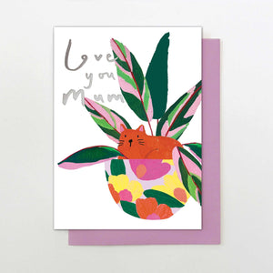 Cat Plant Mother's Day card
