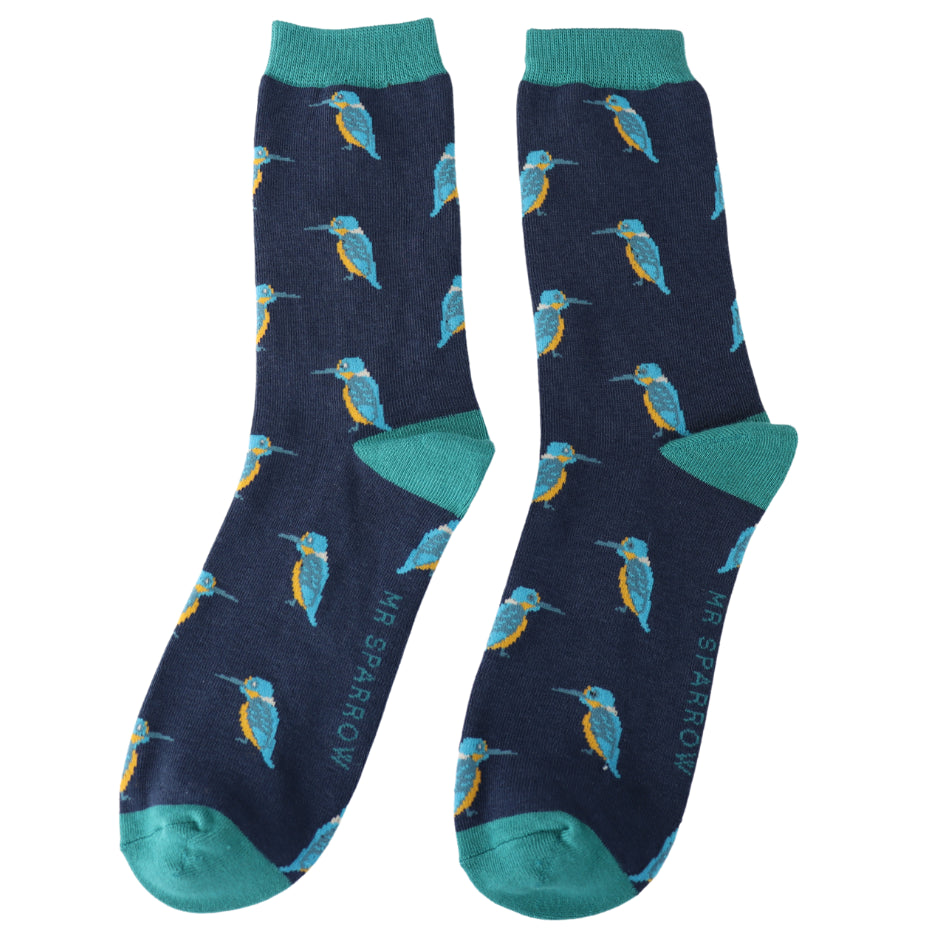 Mr Sparrow Men's Bamboo Kingfishers Socks Navy