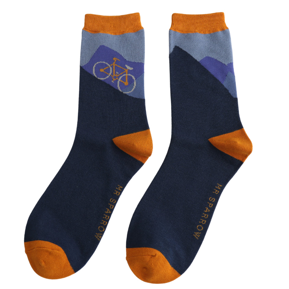 Mr Sparrow Men's Bamboo Hill Climb Socks Navy