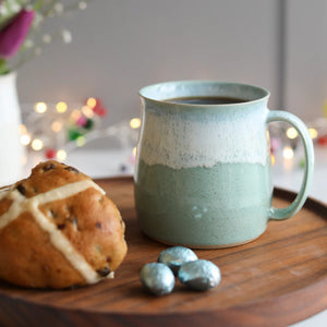 Speckled Mint Glosters Handmade Mug