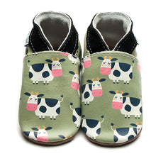Load image into Gallery viewer, Inch Blue baby shoes - Moo - cows
