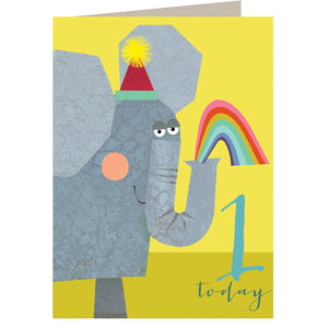 Age 1 Elephant Birthdaycard