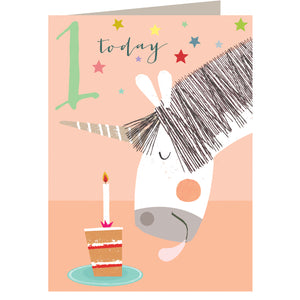 Age 1 Unicorn Birthday card