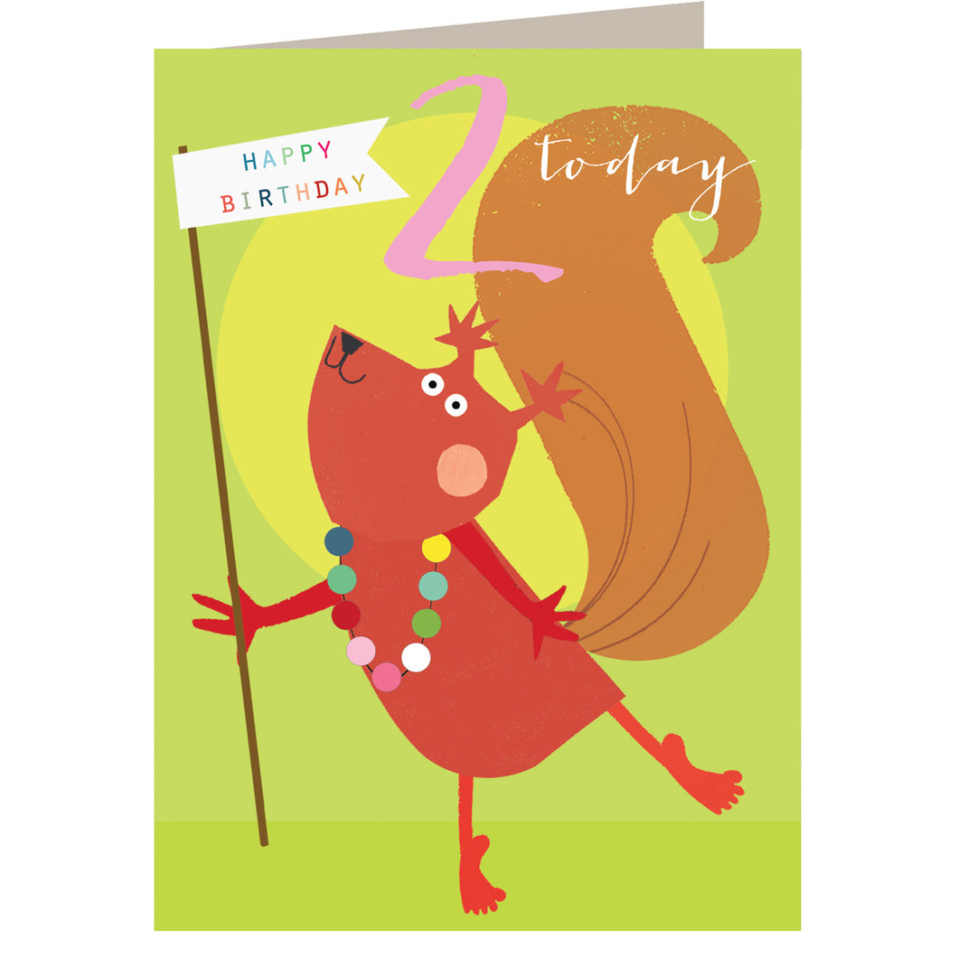 Age 2 Squirrel Birthday card