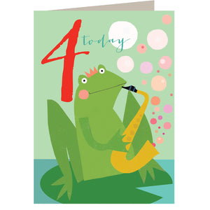 Age 4 Frog Birthday card