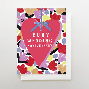 Heart Ruby Anniversary card