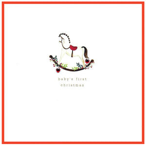 Christmas Card - Baby's First Christmas Rocking Horse