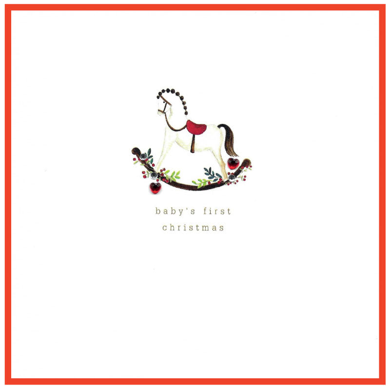 Christmas Card - Baby's First Christmas Rocking Horse