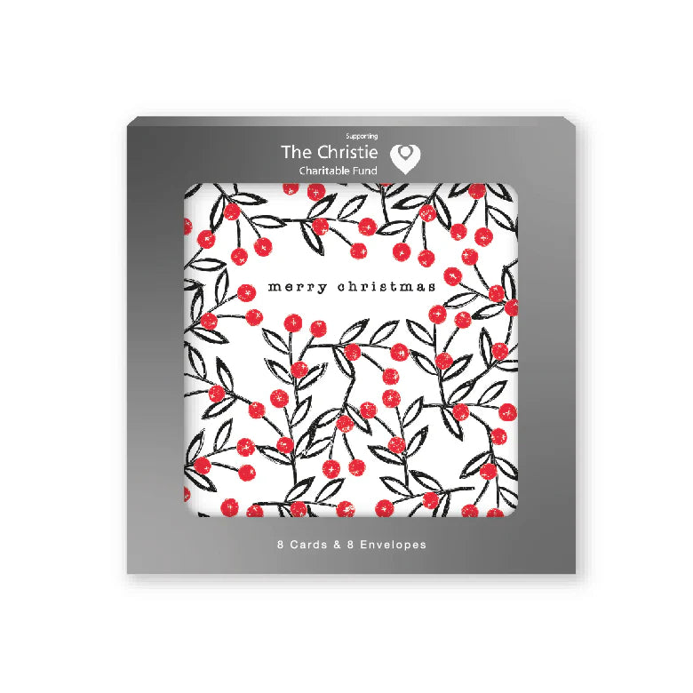 Pack of 8 Charity Christmas Cards - Berries