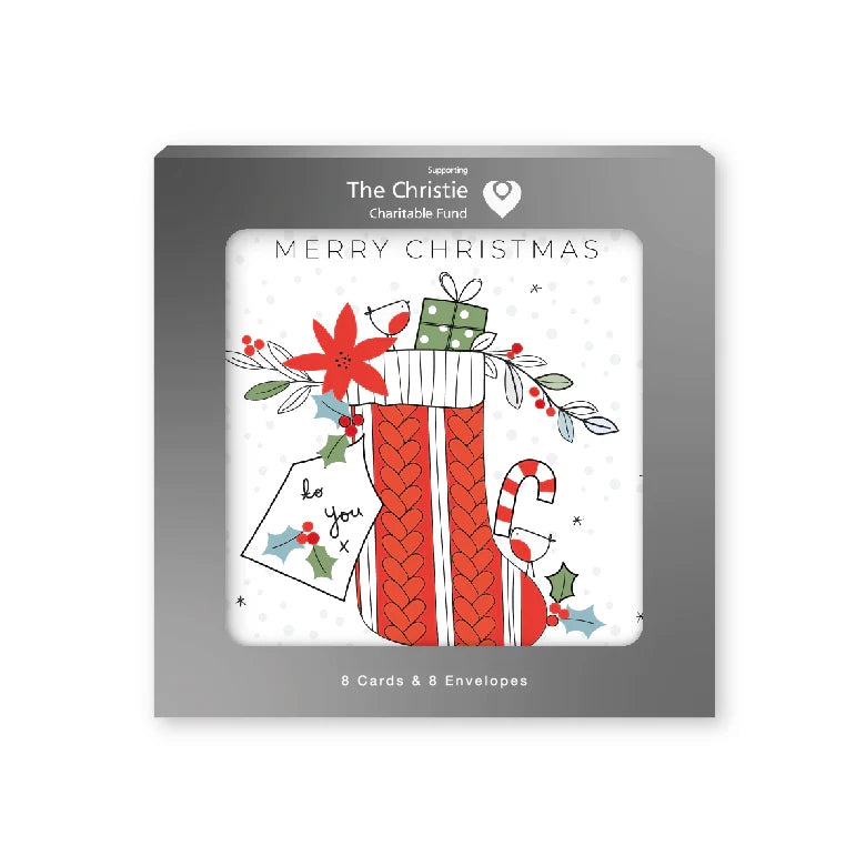 Pack of 8 Charity Christmas Cards - Stocking